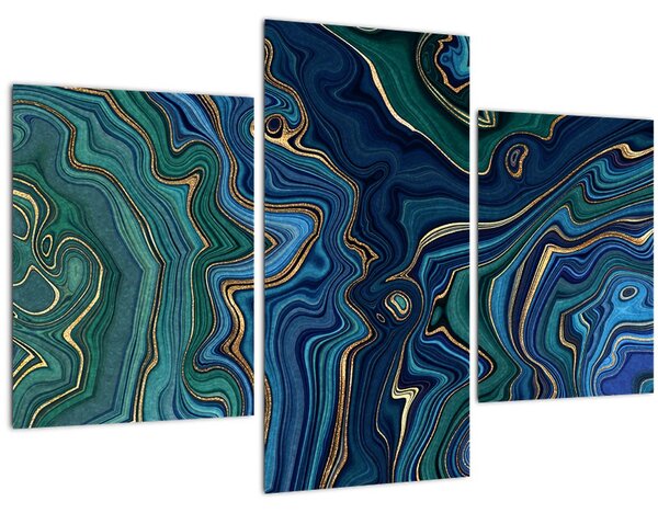 Kép - zöld-kék márvány (90x60 cm)