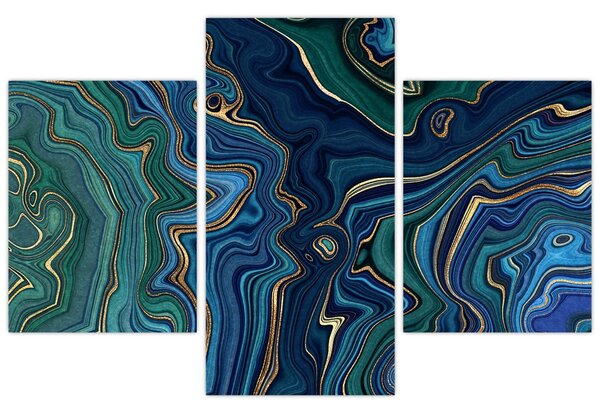 Kép - zöld-kék márvány (90x60 cm)