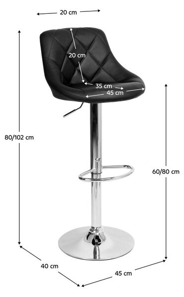 Bárszék Marad UT-C859 (fekete + króm)