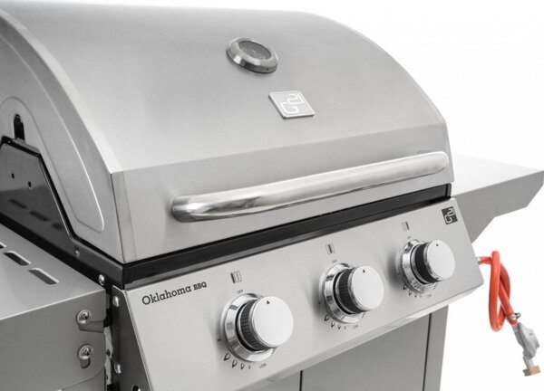 G21 Oklahoma BBQ Premium line gázgrill, 3 égőfej + ajándék nyomáscsökkentő