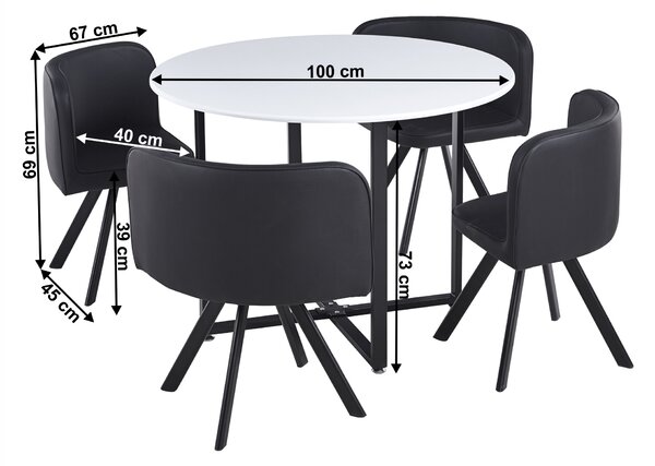 Étkező szett 4+1 Babeth (fehér + fekete)
