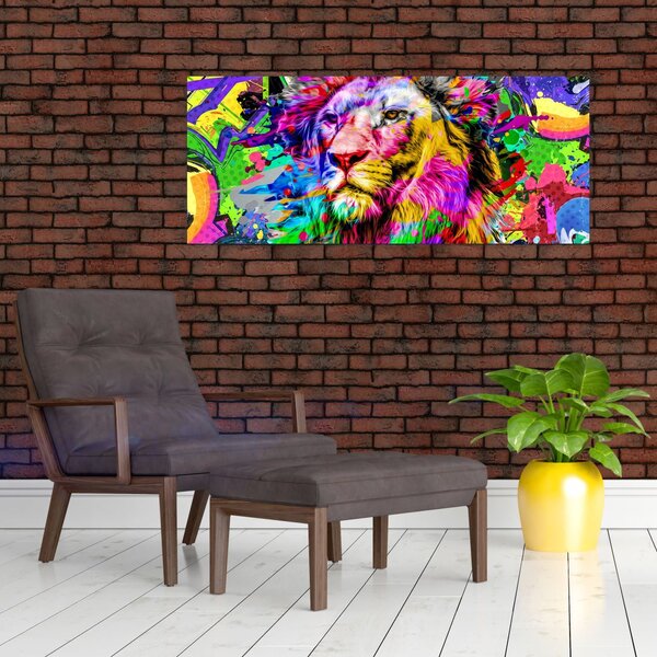 Kép - Oroszlán 3D-s képe (120x50 cm)