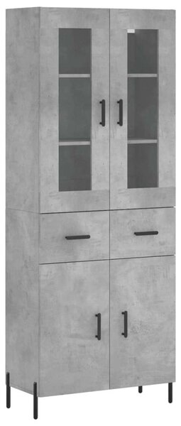 VidaXL Magas Szekrény - Betonszürke - 69,5x34x180 cm