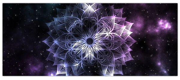 Kép - Lótusz mandala az űrben (120x50 cm)