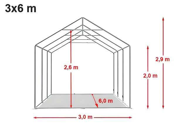 Party sátor 3x6 m PRÉMIUM - tűzálló szín kék-fehér