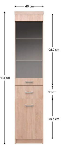 Vitrin Topta Typ 32 1D1W1S (sonoma tölgy)