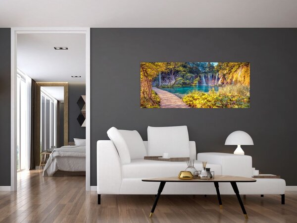 Kép - Plitvicei-tavak, Horvátország (120x50 cm)
