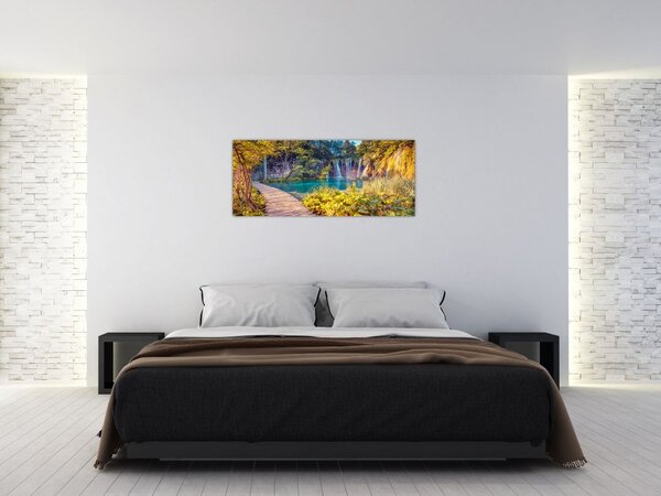 Kép - Plitvicei-tavak, Horvátország (120x50 cm)