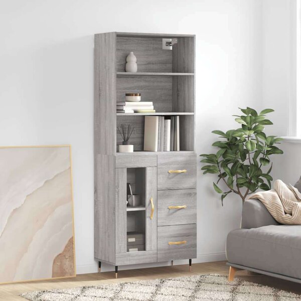 VidaXL szürke sonoma szerelt fa magasszekrény 69,5 x 34 x 180 cm