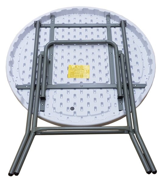Összecsukható bisztróasztal Ø 80 cm / magasság 75 cm - fehér
