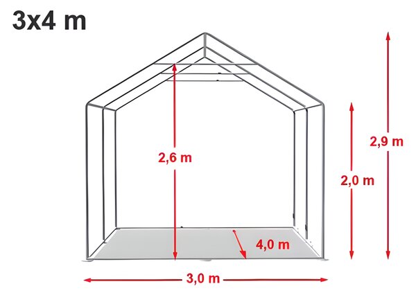 Party sátor 3x4 m PREMIUM - tűzálló szín fehér