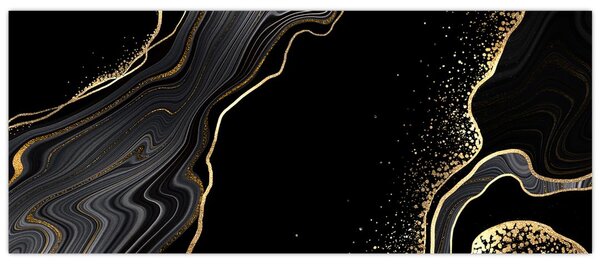 Kép - Fekete és arany márvány (120x50 cm)