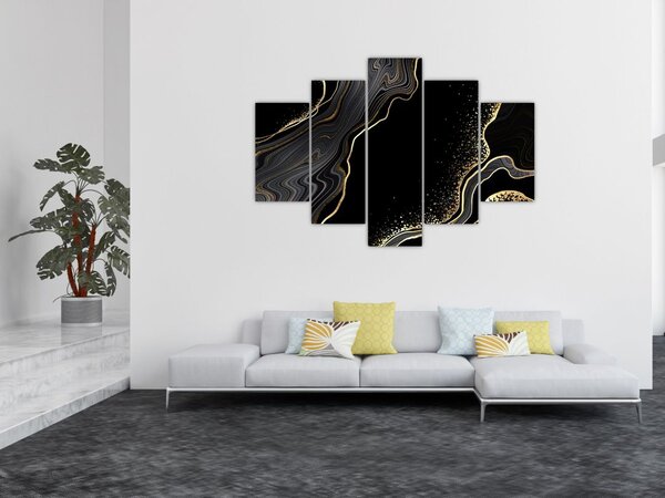 Kép - Fekete és arany márvány (150x105 cm)