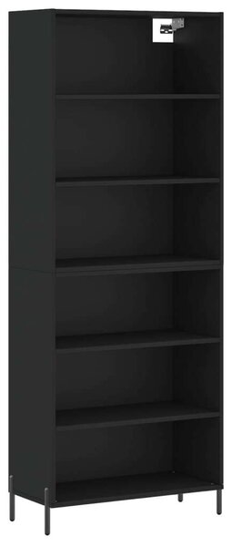 Fekete szerelt fa magasszekrény 69,5x32,5x180 cm