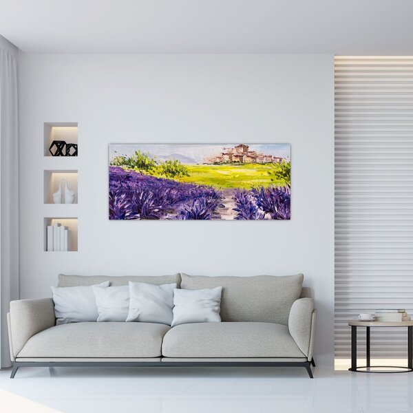 Kép - Provence, franciaország, olajfestmény (120x50 cm)