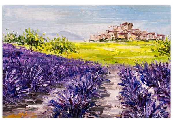 Kép - Provence, franciaország, olajfestmény (90x60 cm)