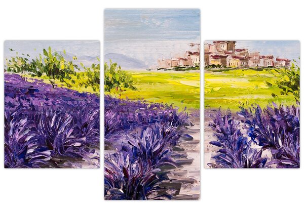 Kép - Provence, franciaország, olajfestmény (90x60 cm)