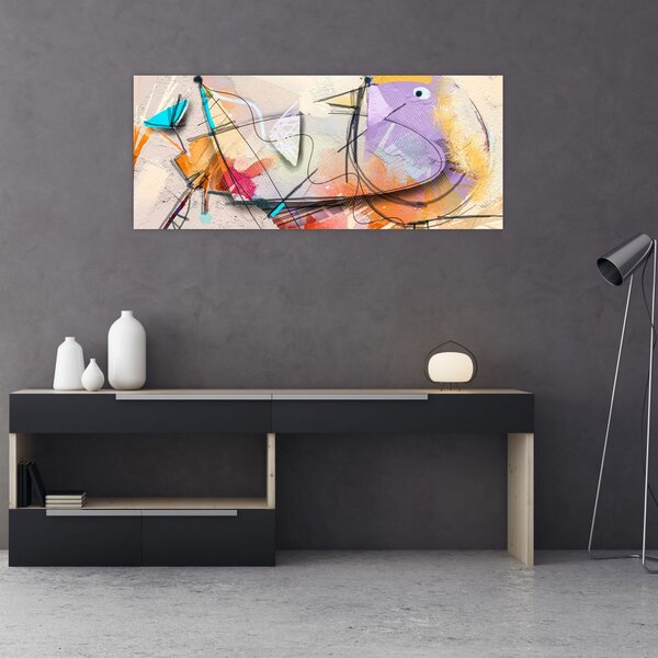 Kép - absztrakció, madár (120x50 cm)