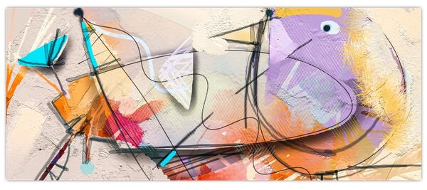 Kép - absztrakció, madár (120x50 cm)