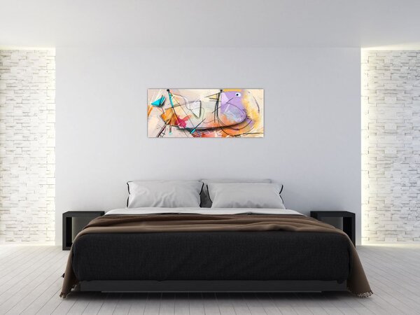 Kép - absztrakció, madár (120x50 cm)