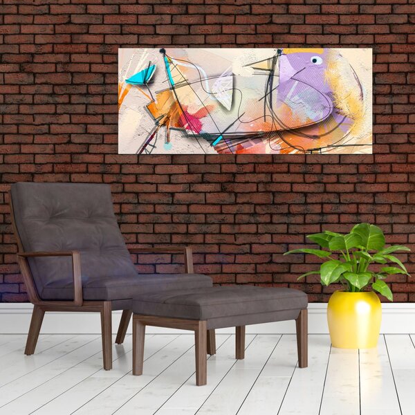 Kép - absztrakció, madár (120x50 cm)