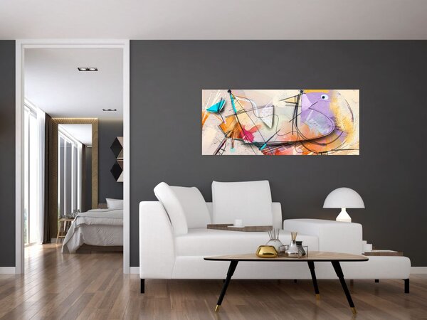 Kép - absztrakció, madár (120x50 cm)