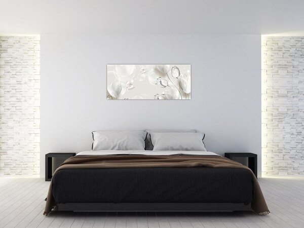 Kép - tulipánok a buborékok között (120x50 cm)