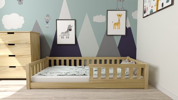 Gyermek Montessori ágy PINELO 90 x 200 cm, fenyő Ágyrács: Ágyrács nélkül, Matrac: Matrac nélkül