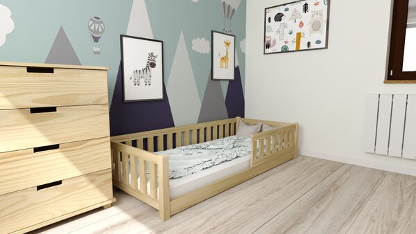 Gyermek Montessori ágy PINELO 90 x 200 cm, fenyő Ágyrács: Ágyrács nélkül, Matrac: Matrac nélkül