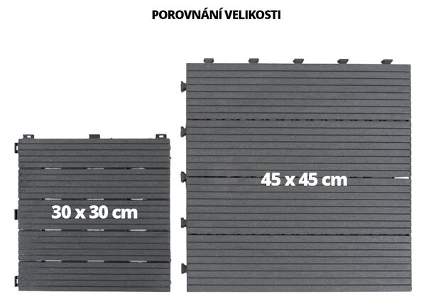 Multy home Gumi csempe Cosmopolitan 45 x 45 cm, barna, megerősített 2,5 cm