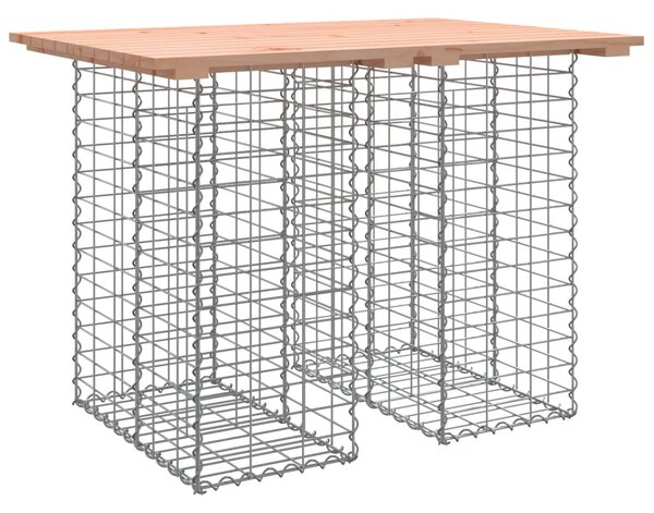 Tömörfa kerti asztal gabion mintával 100 x 70 x 72 cm Douglas