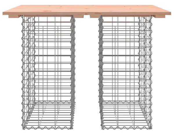 Tömörfa kerti asztal gabion mintával 100 x 70 x 72 cm Douglas