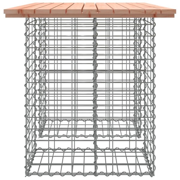 Tömörfa kerti asztal gabion mintával 100 x 70 x 72 cm Douglas