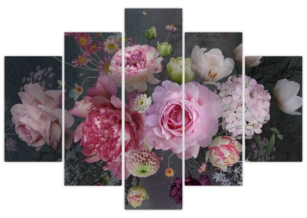 Kép - kerti virágok (150x105 cm)