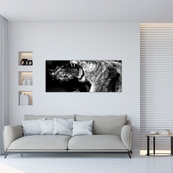 Kép - nőstény oroszlán portré (120x50 cm)