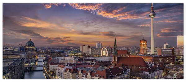 Kép - Naplemente Berlin felett (120x50 cm)