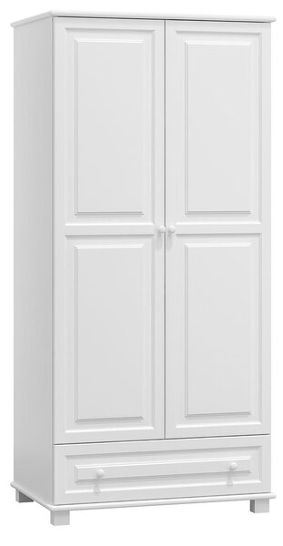 Fehér tömör fenyő szekrény 2Dc1 80 széles akasztós/polcos