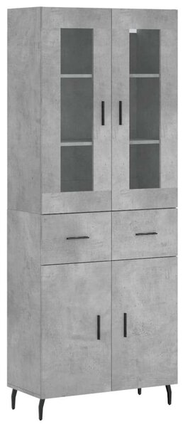 Modern Magas Szekrény - Betonszürke - 180 cm