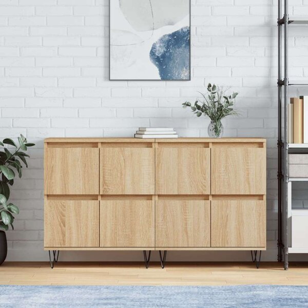 VidaXL Sonoma Tölgy Fa Tálalószekrény - 2 db - 120x35x70 cm
