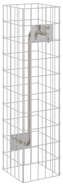 Gabion Oszlop Ezüst 25 x 25 x 100 cm Rozsdamentes acél