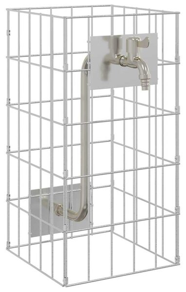 Gabion Oszlop Ezüst 25 x 25 x 50 cm Rozsdamentes acél