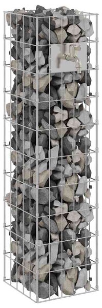 Gabion Oszlop Ezüst 25 x 25 x 100 cm Rozsdamentes acél
