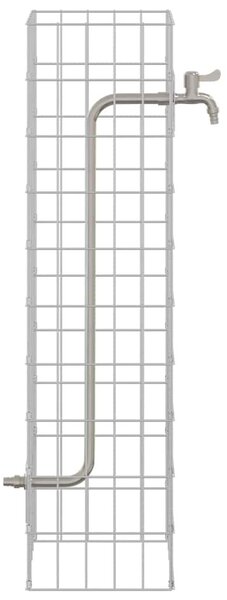 Gabion Oszlop Ezüst 25 x 25 x 100 cm Rozsdamentes acél