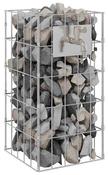 Gabion Oszlop Ezüst 25 x 25 x 50 cm Rozsdamentes acél