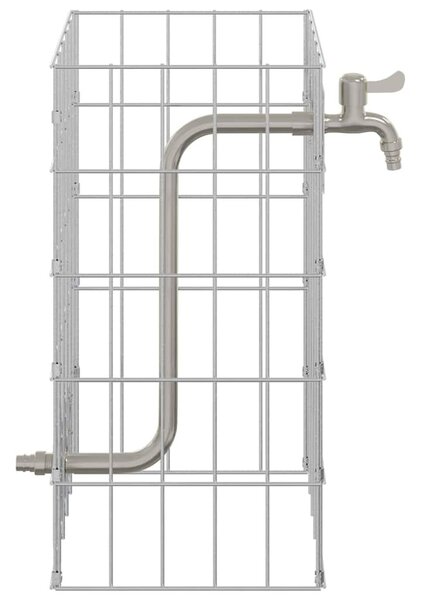Gabion Oszlop Ezüst 25 x 25 x 50 cm Rozsdamentes acél