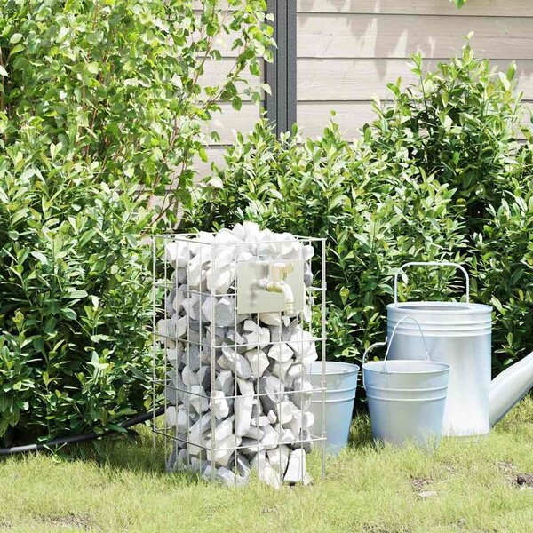 Gabion Oszlop Ezüst 25 x 25 x 50 cm Rozsdamentes acél