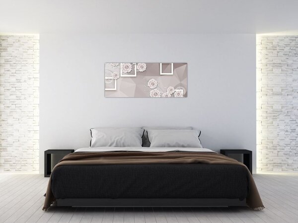 Kép bézs virágokkal (120x50 cm)