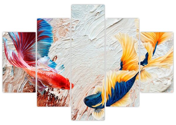 Kép - harcoló hal (150x105 cm)