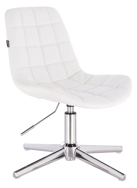 HR590CROSS Fehér modern műbőr szék krómozott lábbal