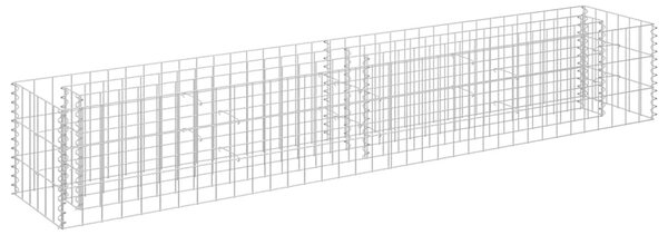 Horganyzott acél gabion magaságyás 180 x 30 x 30 cm